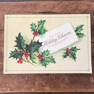 Two's Company Holiday Charm Paper Placemats Pad of 48